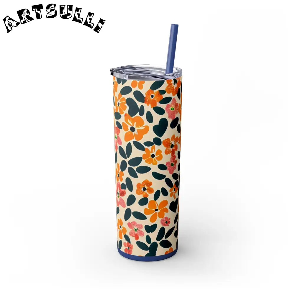 Personalized Floral Maars Skinny Tumbler, Artsulli - Art is Long, Life is Short, Mug, , , , , , , 