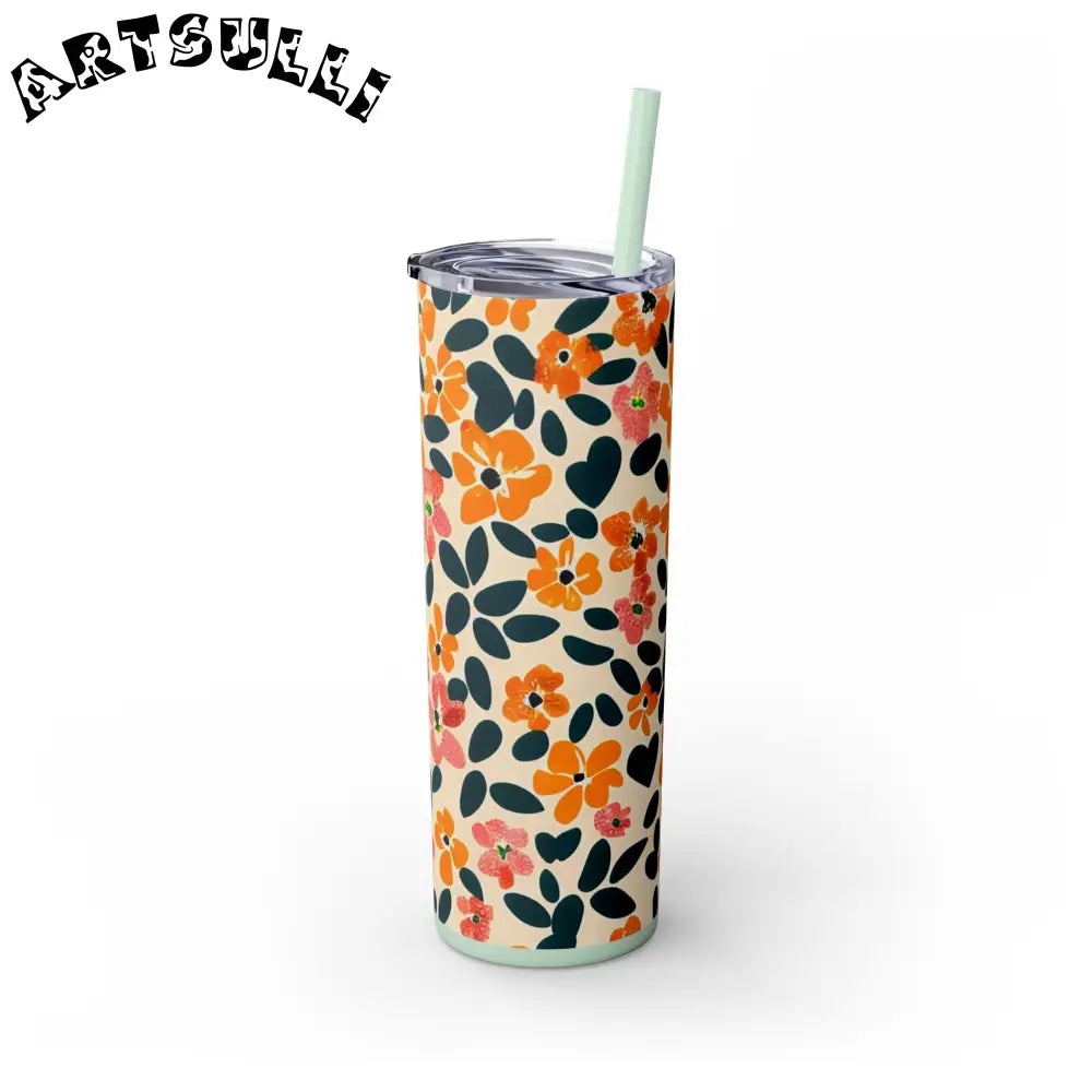 Personalized Floral Maars Skinny Tumbler, Artsulli - Art is Long, Life is Short, Mug, , , , , , , 