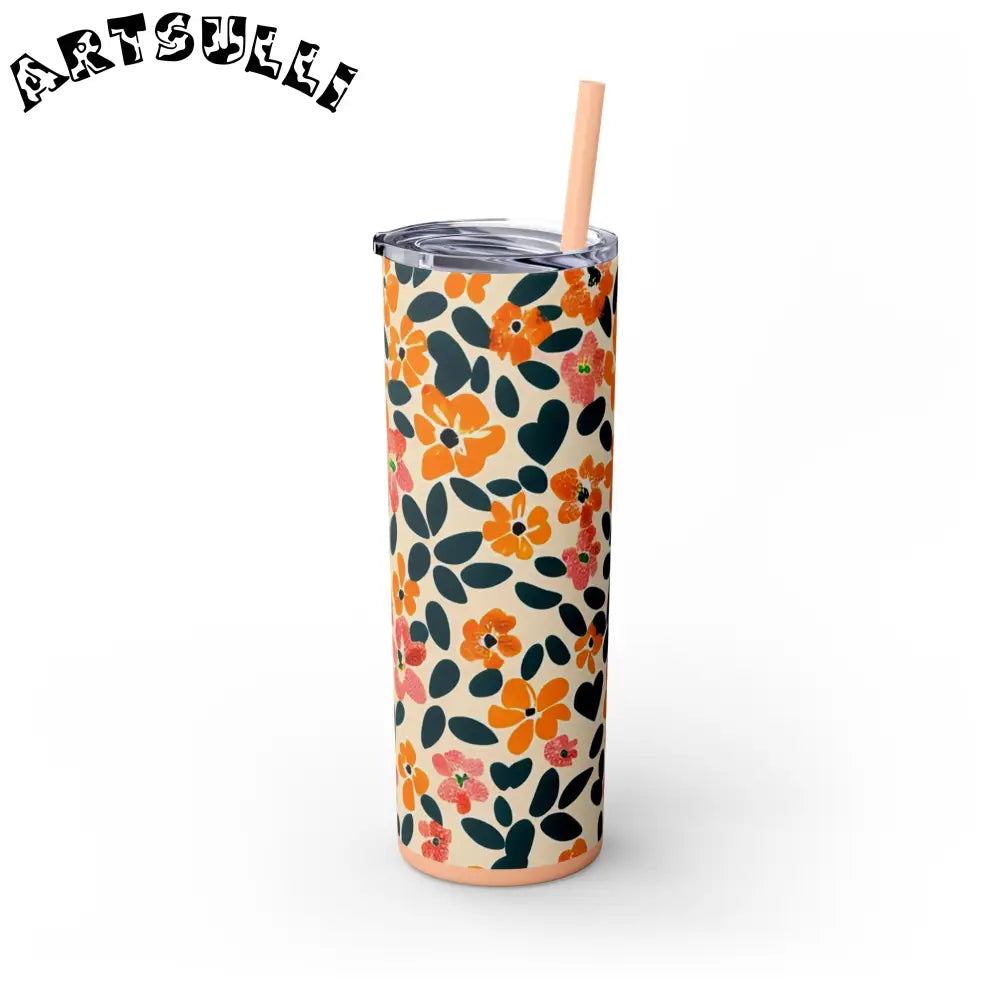 Personalized Floral Maars Skinny Tumbler, Artsulli - Art is Long, Life is Short, Mug, , , , , , , 