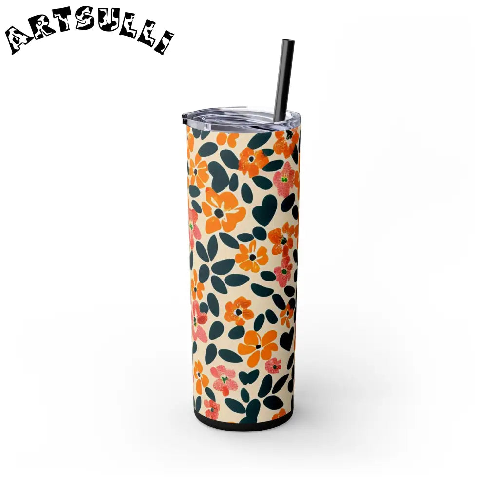 Personalized Floral Maars Skinny Tumbler, Artsulli - Art is Long, Life is Short, Mug, , , , , , , 