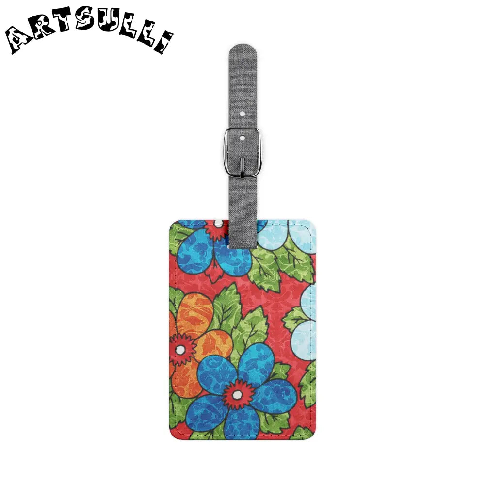 Personalized Floral Rectangle Luggage Tag, Artsulli - Art is Long, Life is Short, Accessories, Size, One size, Shape, Rectangle, , , 11424059891043127671