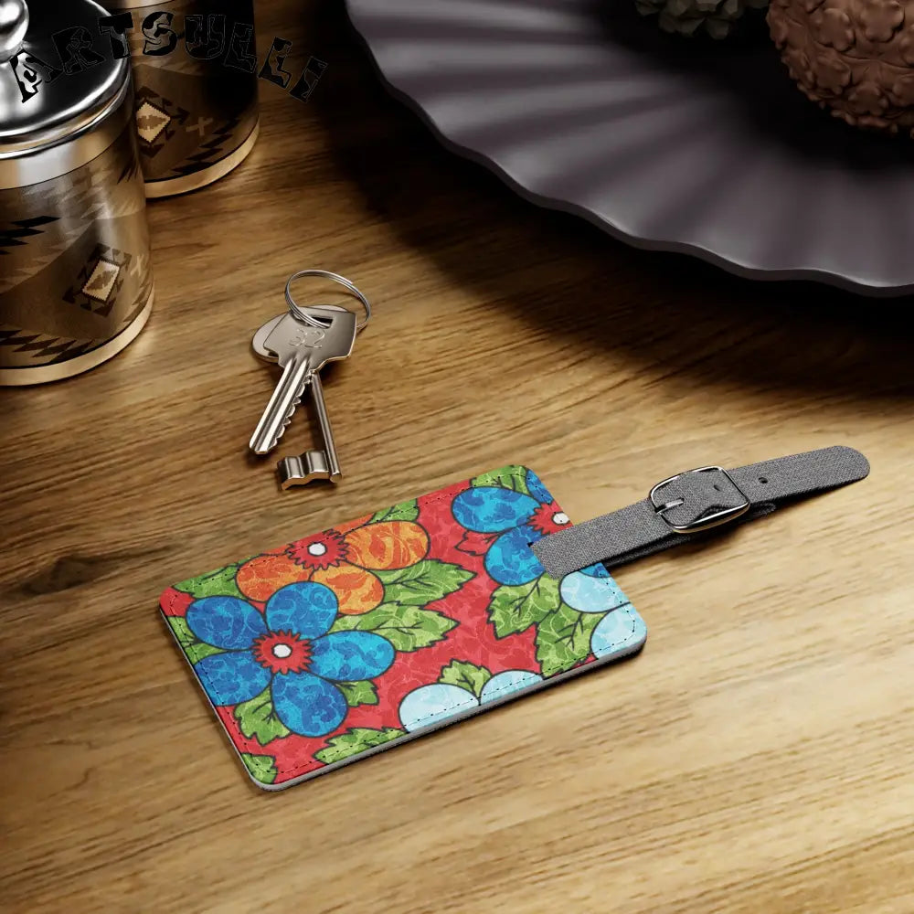 Personalized Floral Rectangle Luggage Tag, Artsulli - Art is Long, Life is Short, Accessories, , , , , , , 