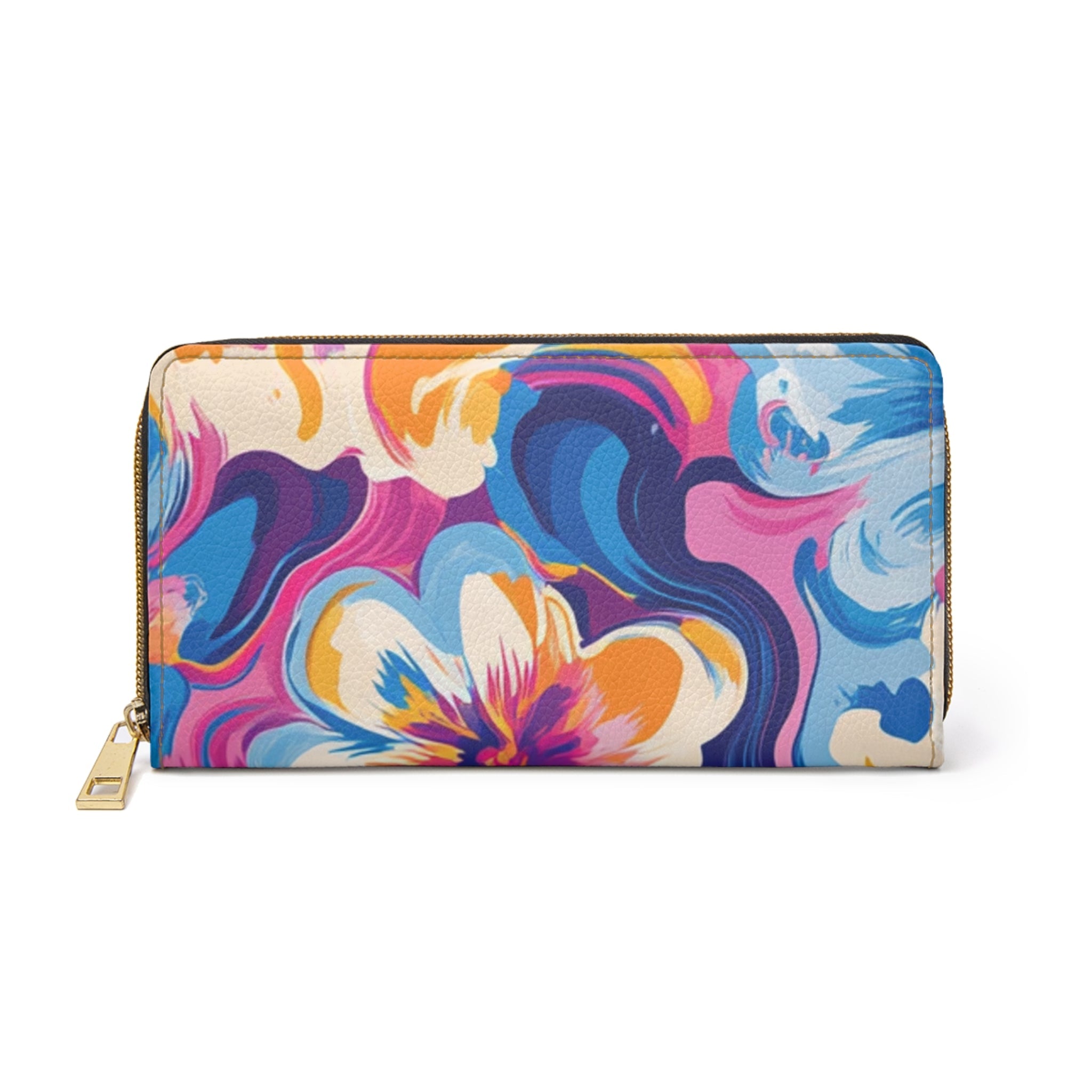 Personalized Floral Zip-Around Wallet, Artsulli - Art is Long, Life is Short, Accessories, Size, One size, Color, White, , , 88751629857359614229