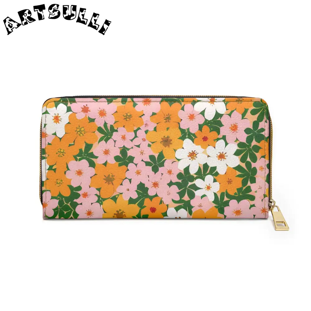 Personalized Floral Zippered Wallet, Artsulli - Art is Long, Life is Short, Accessories, , , , , , , 