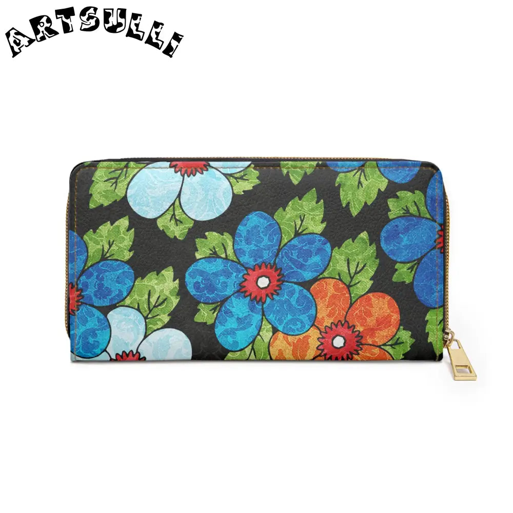 Personalized Floral Zippered Wallet, Artsulli - Art is Long, Life is Short, Accessories, , , , , , , 