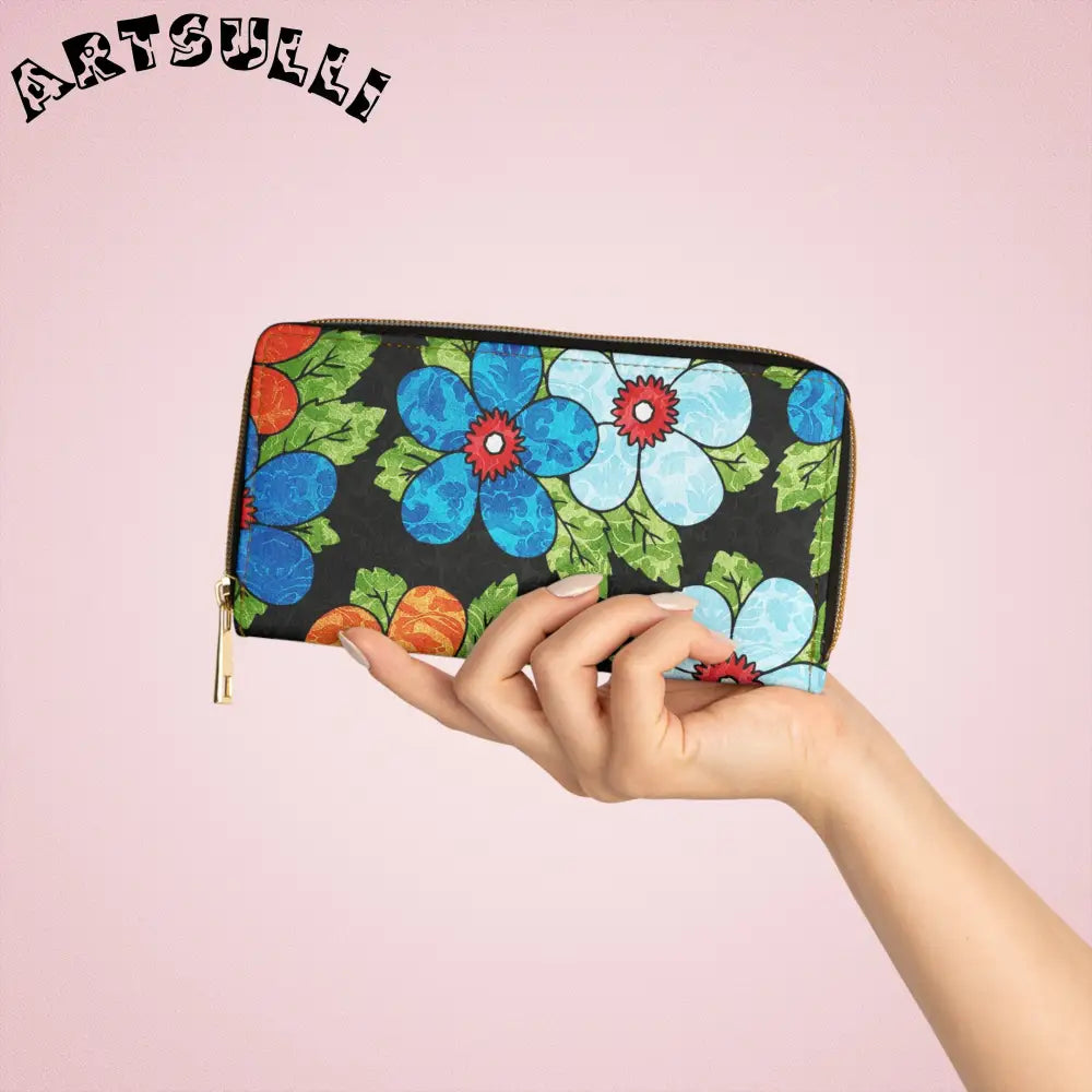 Personalized Floral Zippered Wallet, Artsulli - Art is Long, Life is Short, Accessories, , , , , , , 