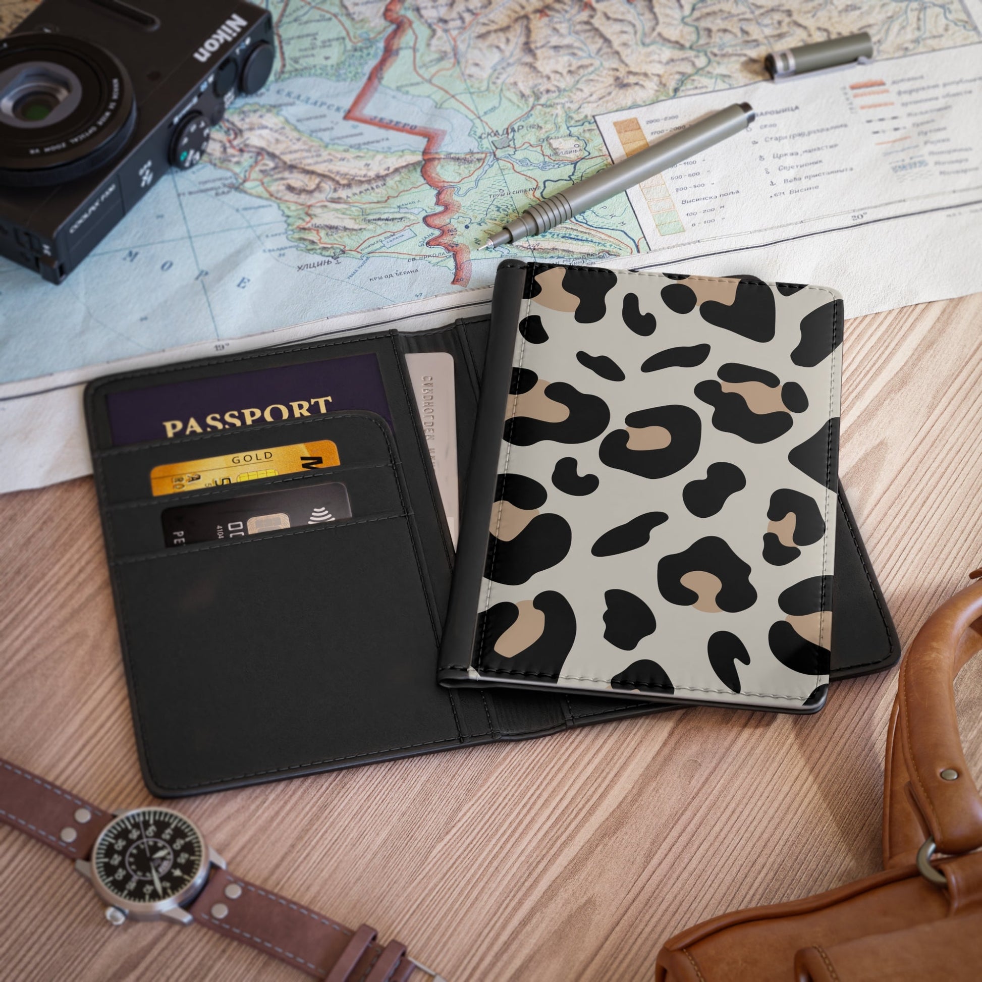Personalized Leopard Print Passport Cover, Artsulli - Art is Long, Life is Short, Accessories, , , , , , , 