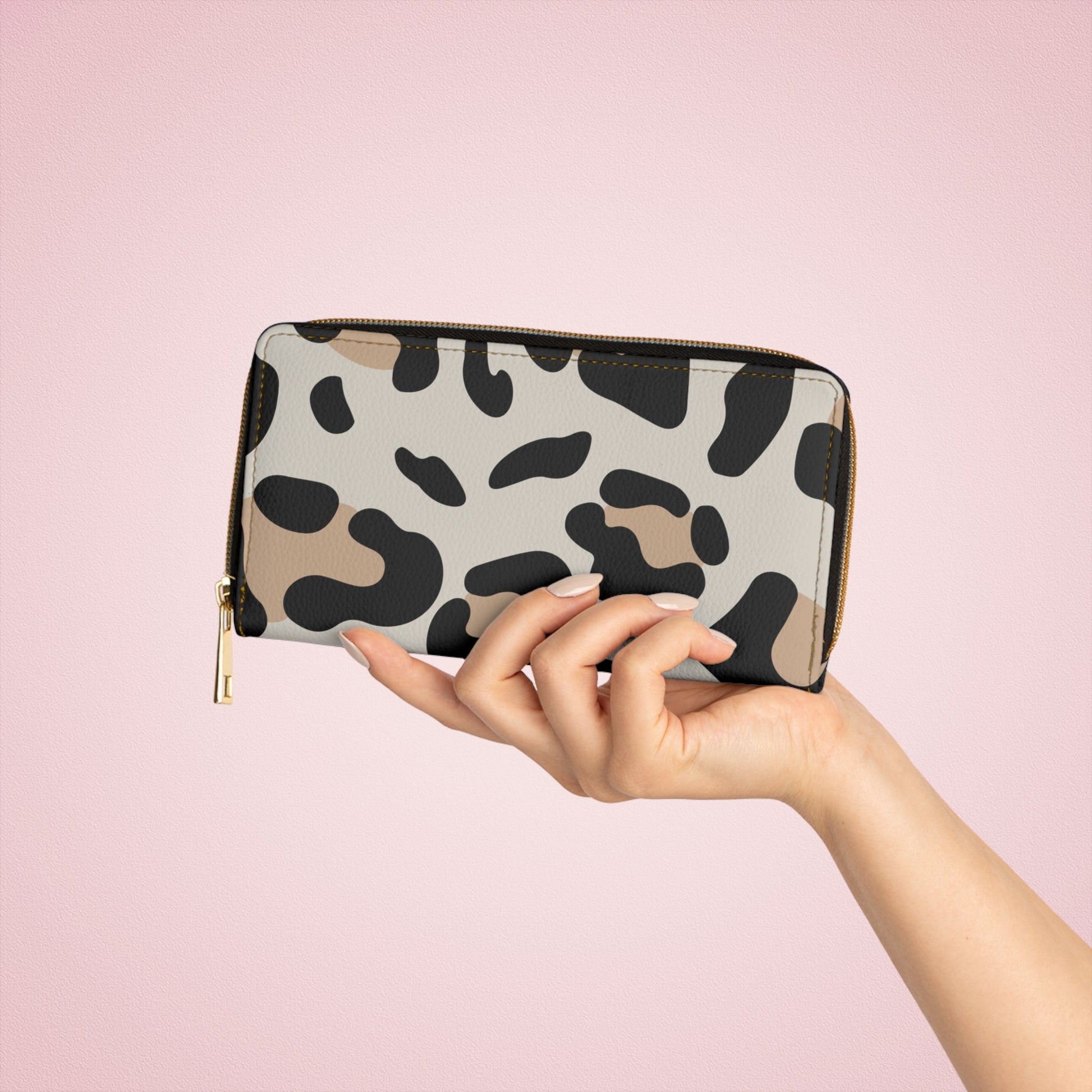 Personalized Leopard Print Zippered Wallet, Artsulli - Art is Long, Life is Short, Accessories, , , , , , , 