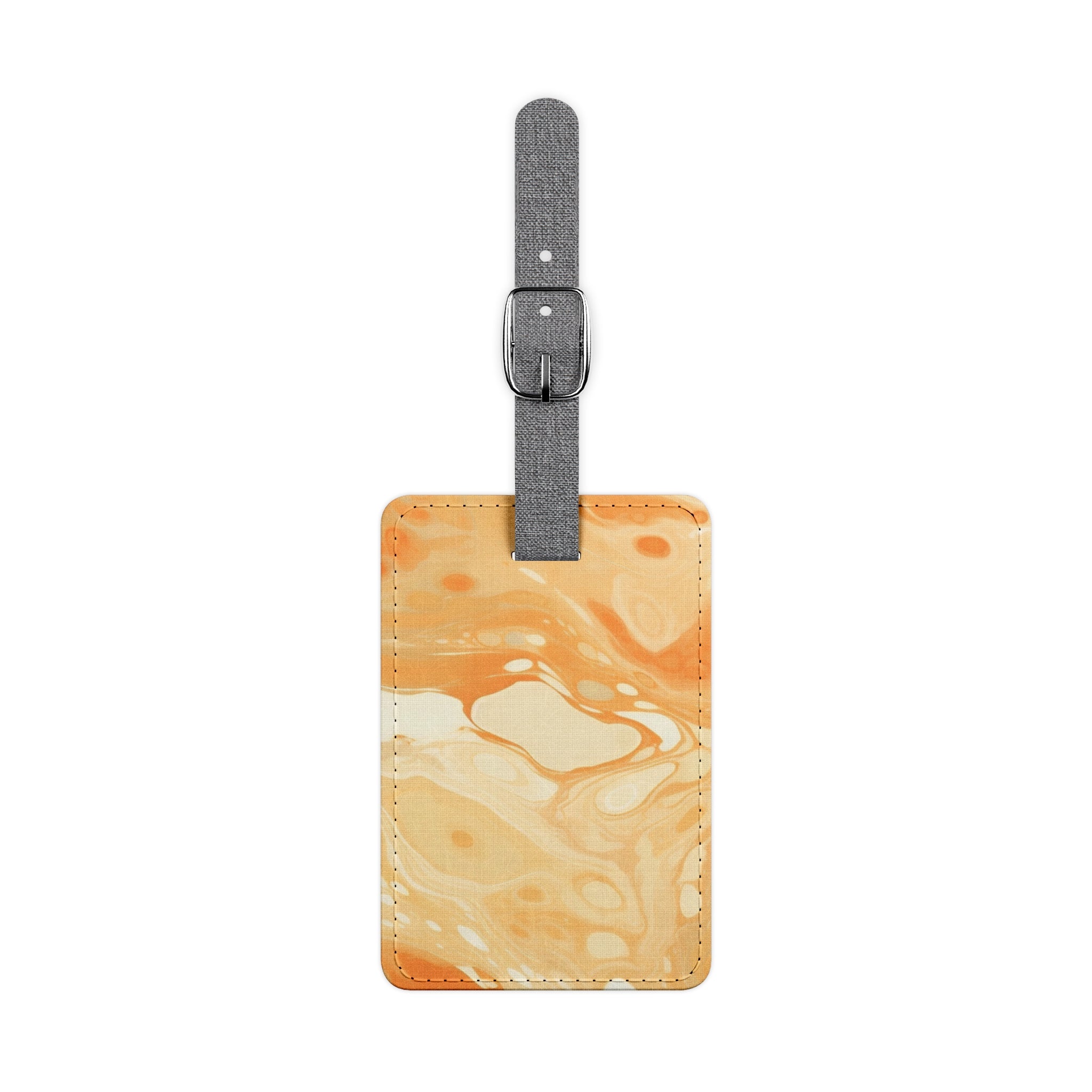 Printify Personalized Mottled Orange and Cream Luggage Tag 2025