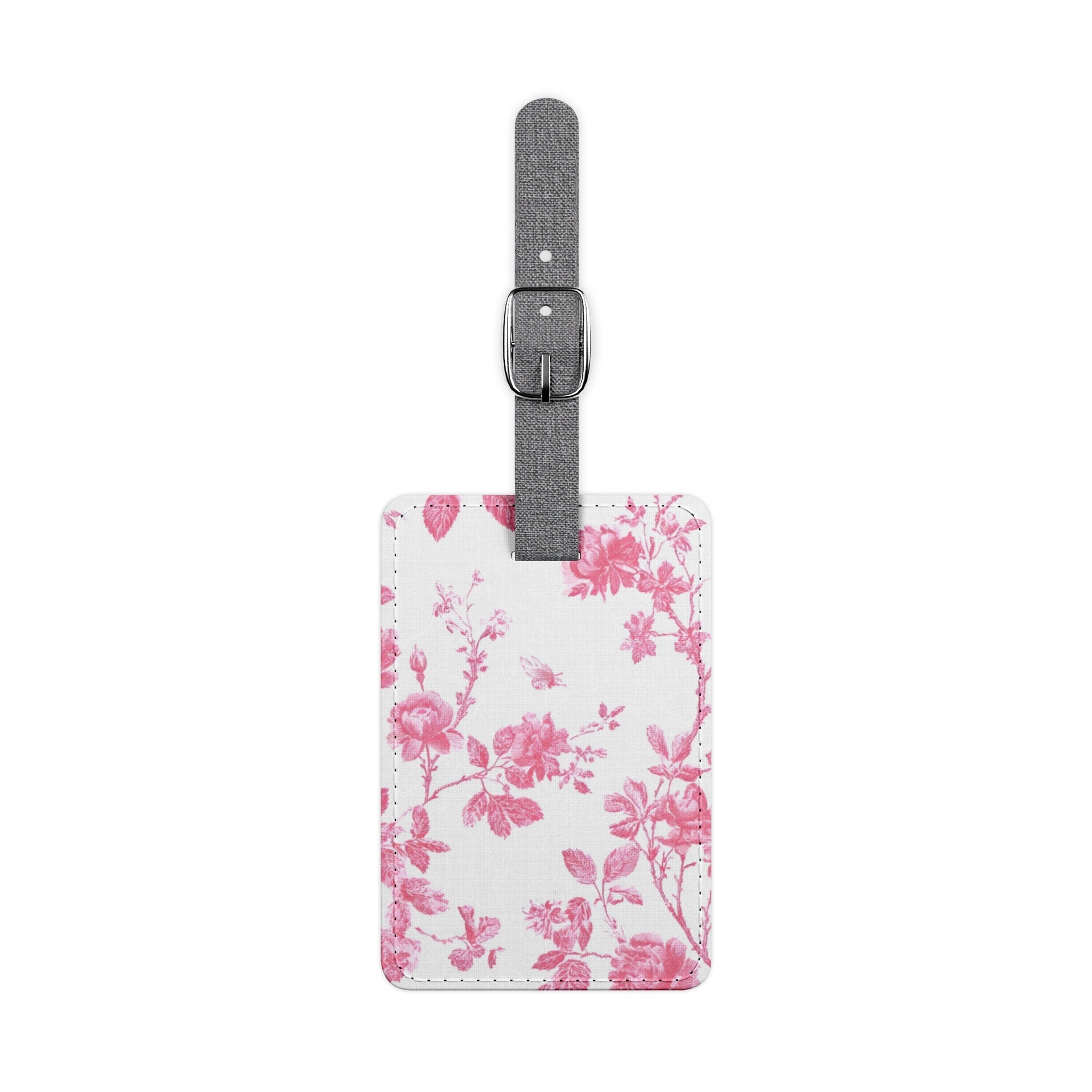 Personalized Pink Floral Luggage Tag, Artsulli - Art is Long, Life is Short, Accessories, Size, One size, Shape, Rectangle, , , 21521928577098592651