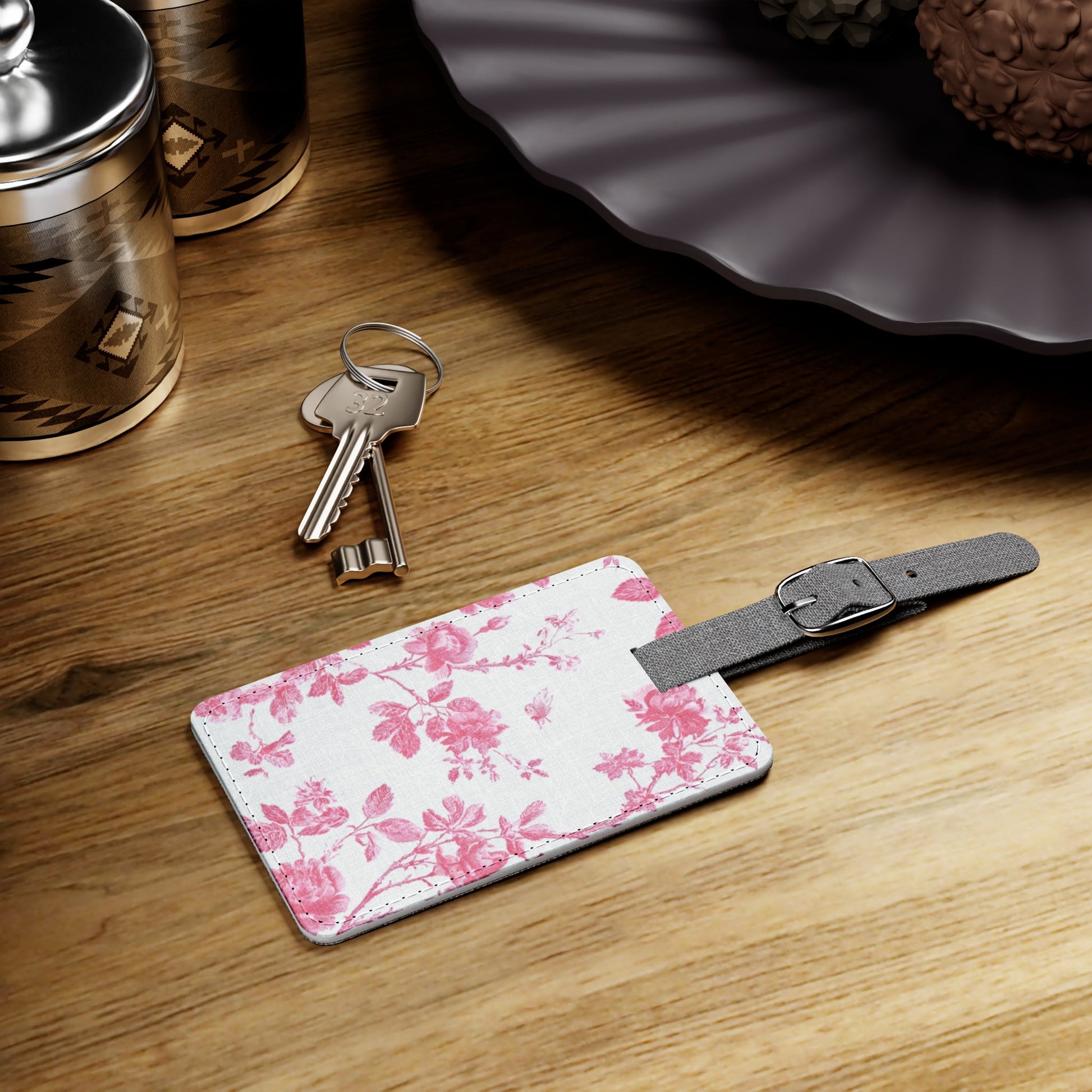 Personalized Pink Floral Luggage Tag, Artsulli - Art is Long, Life is Short, Accessories, , , , , , , 
