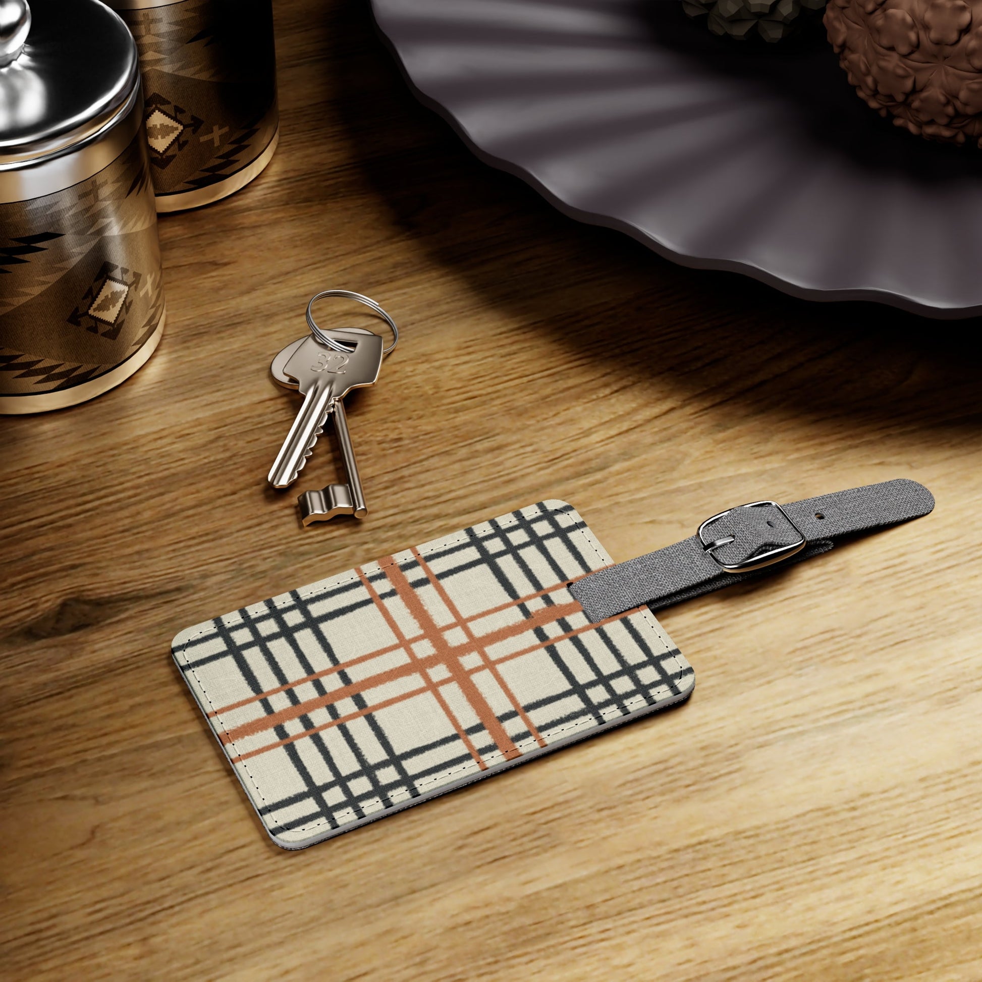 Personalized Plaid Luggage Tag, Artsulli - Art is Long, Life is Short, Accessories, , , , , , , 
