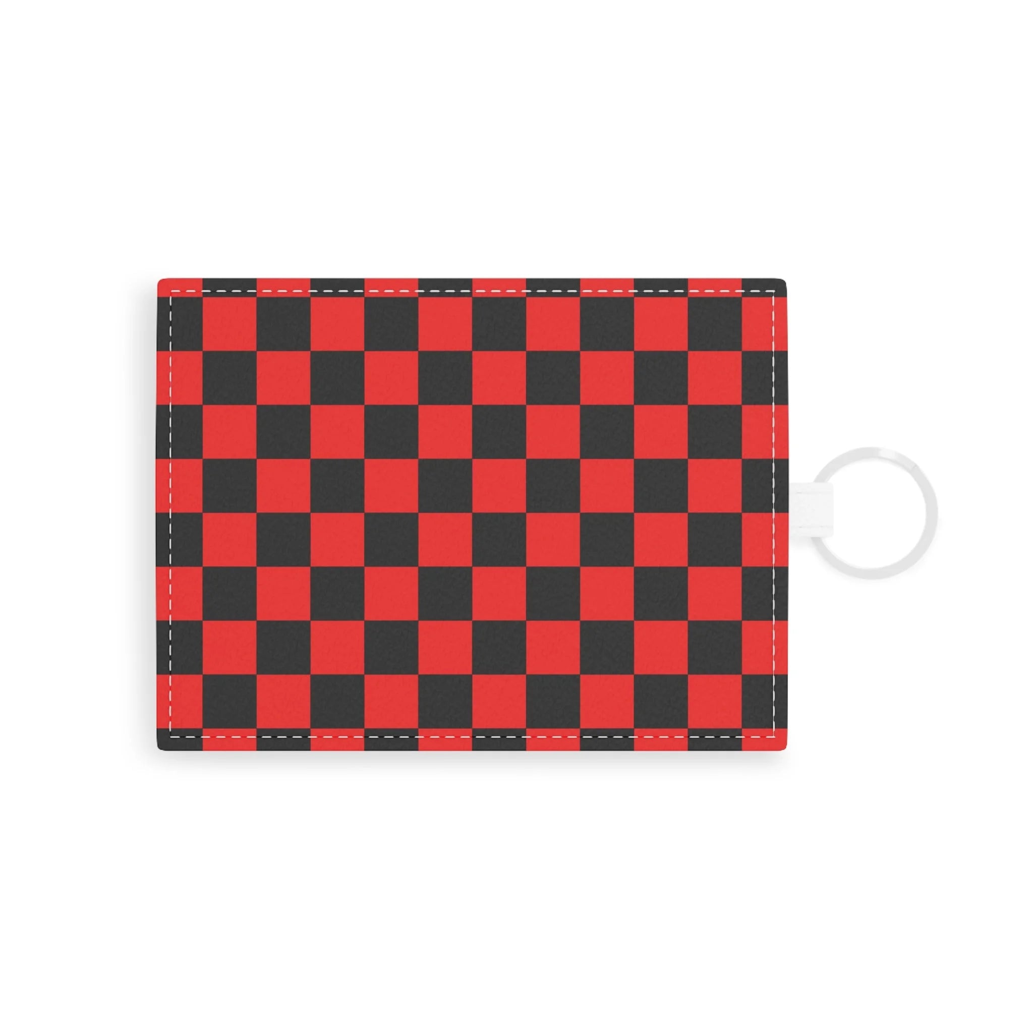 Personalized Red and Black Checkered Card Holder, Artsulli - Art is Long, Life is Short, Accessories, Size, One size, Color, White, , , 16935866231096730420