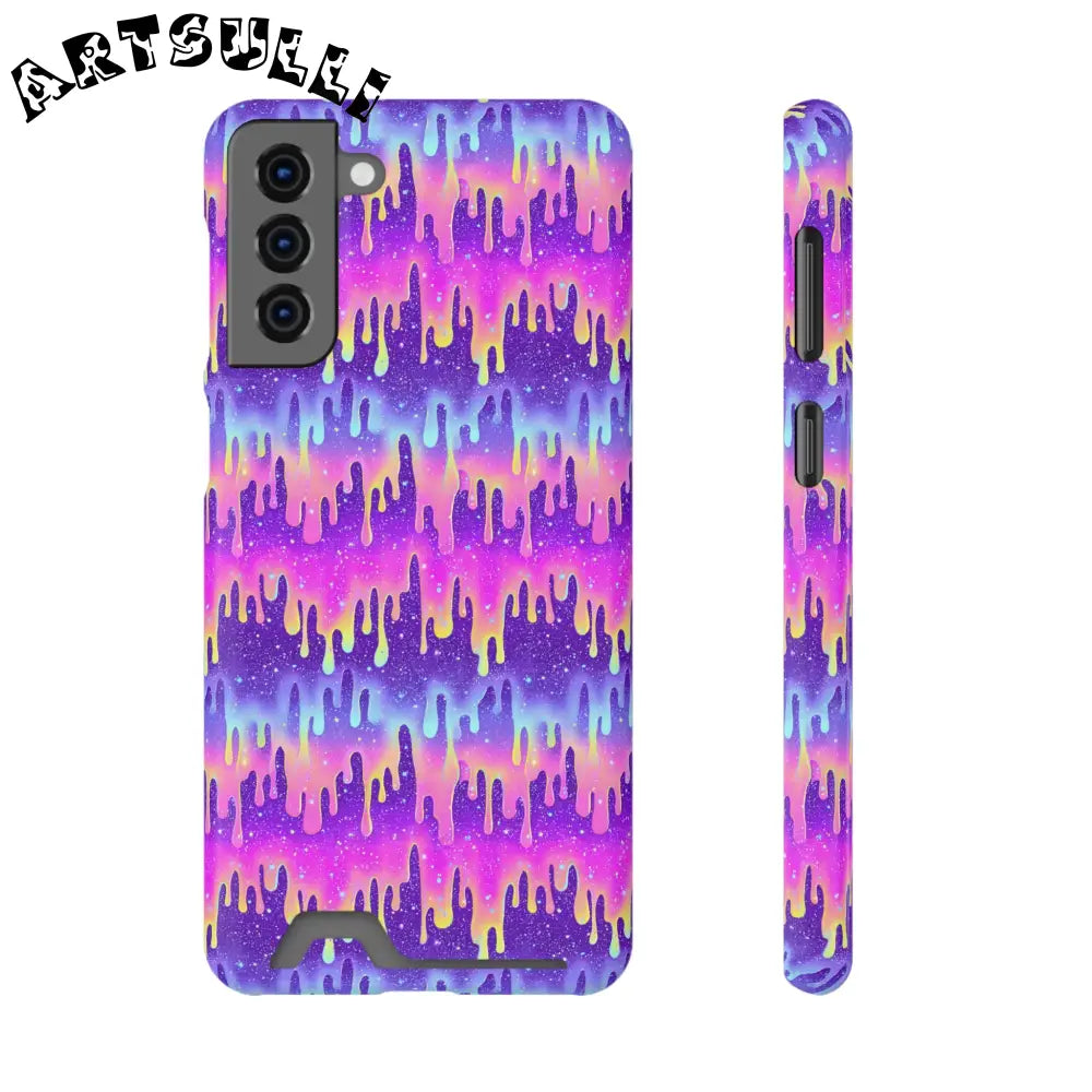 JAKKOUTTHEBXX Purple Drip Samsung Galaxy S23 Ultra Cardholder Case 2025