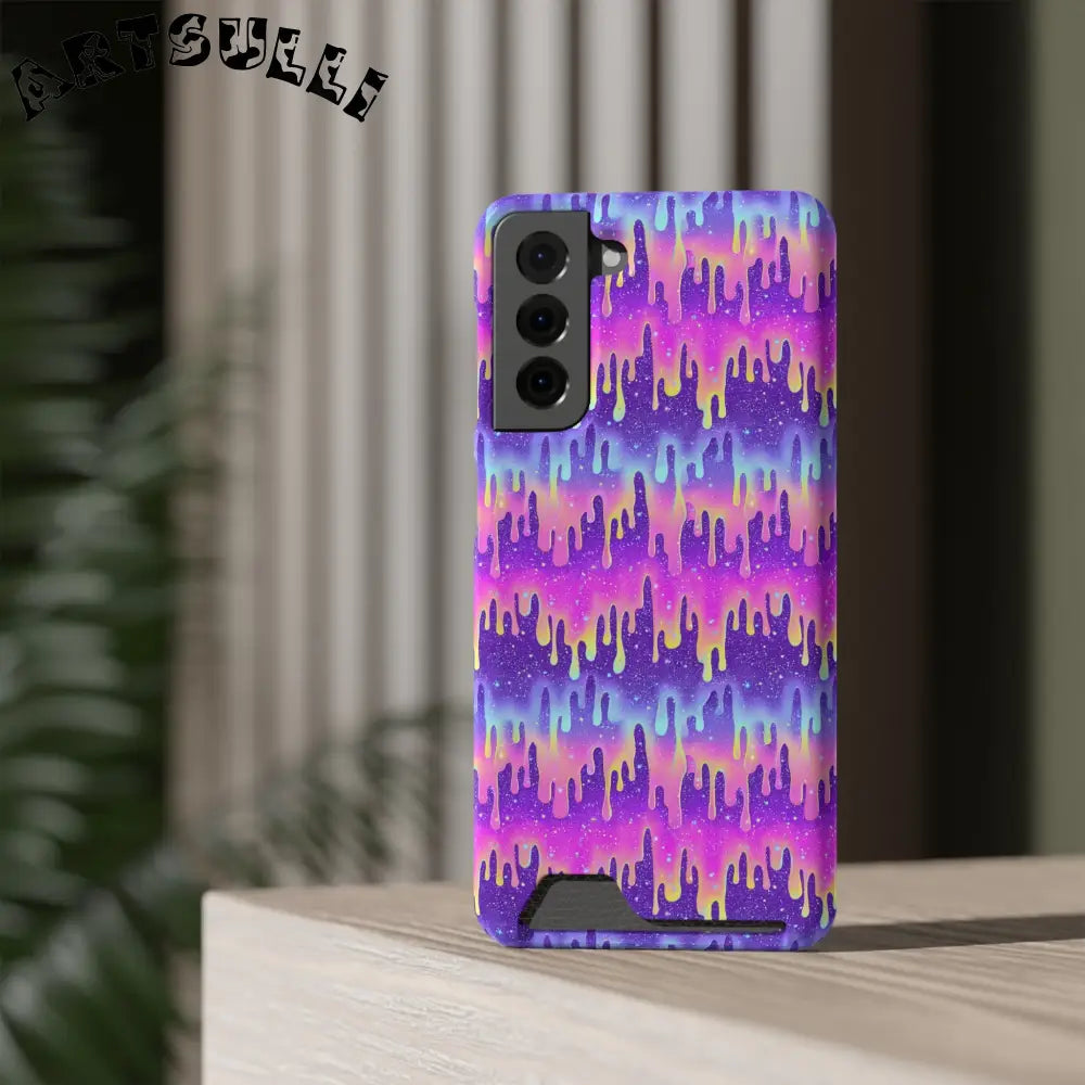 JAKKOUTTHEBXX Purple Drip Samsung Galaxy S23 Ultra Cardholder Case 2025