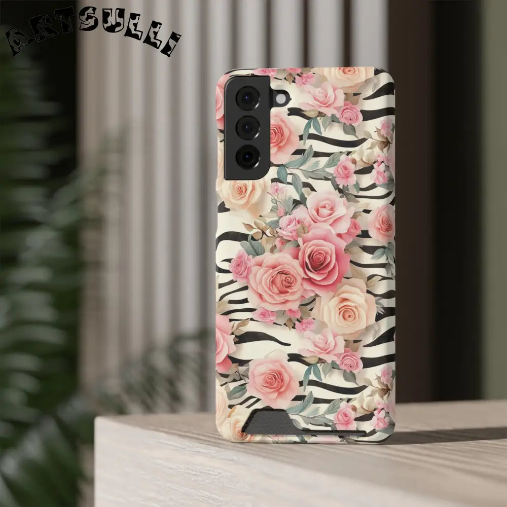 JAKKOUTTHEBXX Pink Floral Zebra Stripe Phone Case 2025