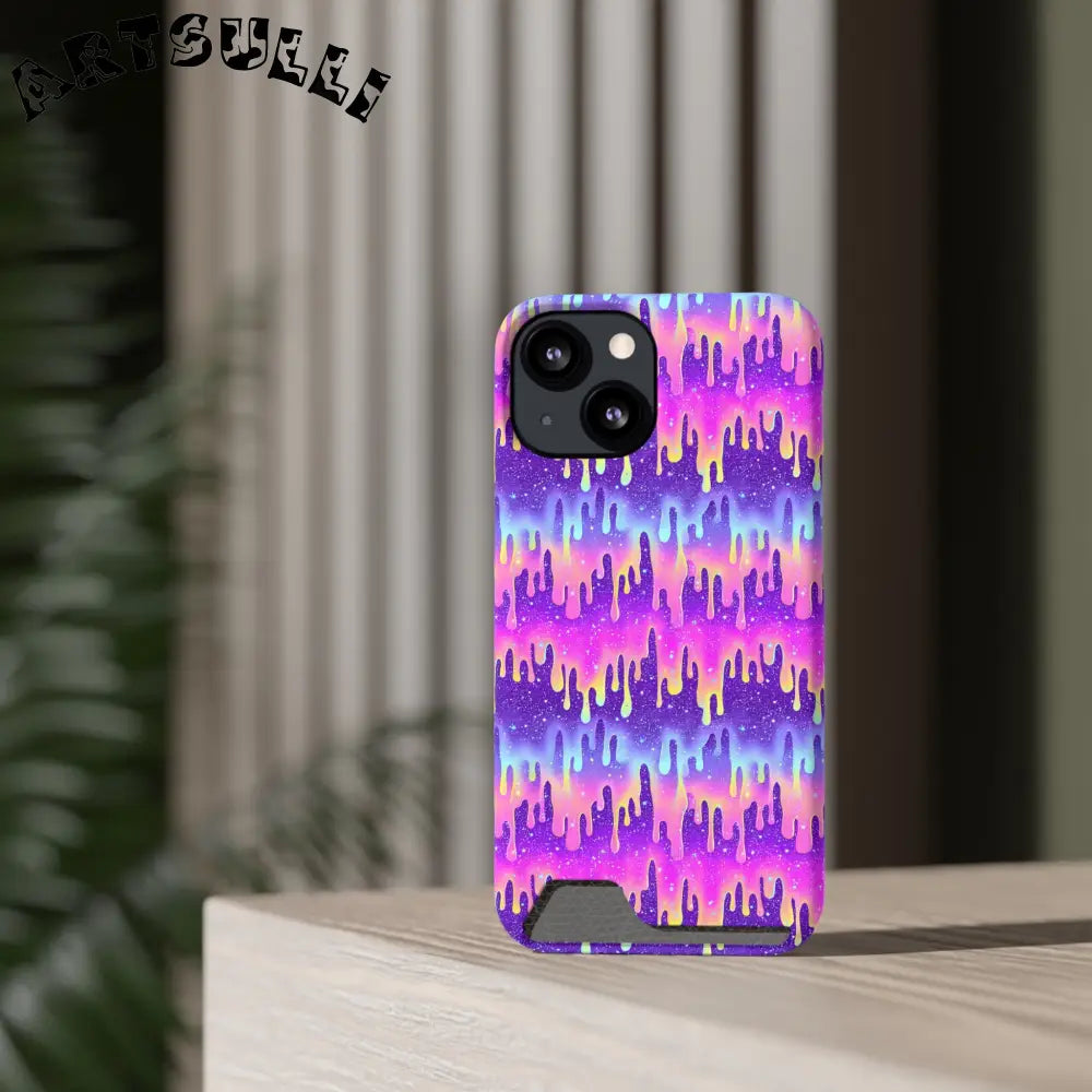 JAKKOUTTHEBXX Purple Drip Samsung Galaxy S23 Ultra Cardholder Case 2025