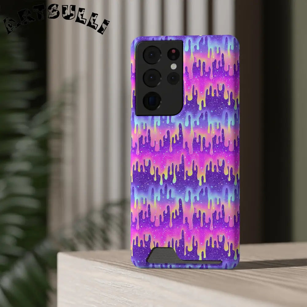 JAKKOUTTHEBXX Purple Drip Samsung Galaxy S23 Ultra Cardholder Case 2025