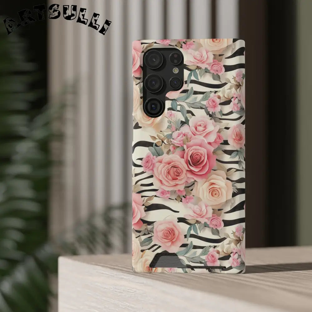 JAKKOUTTHEBXX Pink Floral Zebra Stripe Phone Case 2025