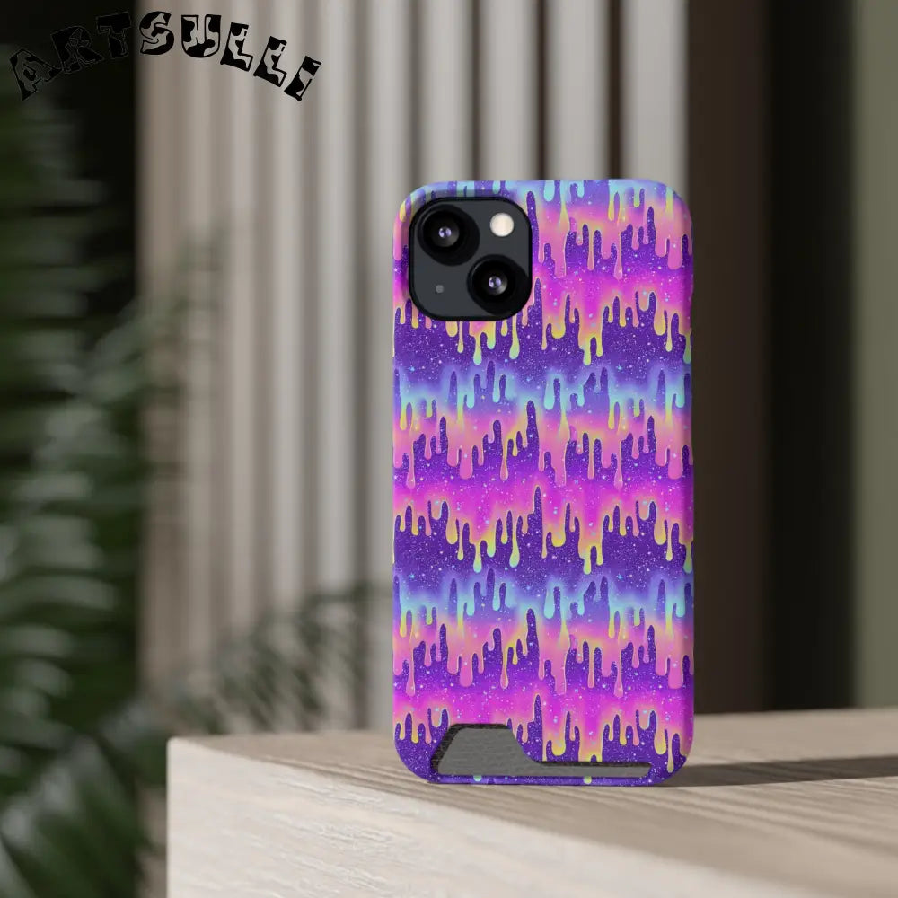 JAKKOUTTHEBXX Purple Drip Samsung Galaxy S23 Ultra Cardholder Case 2025