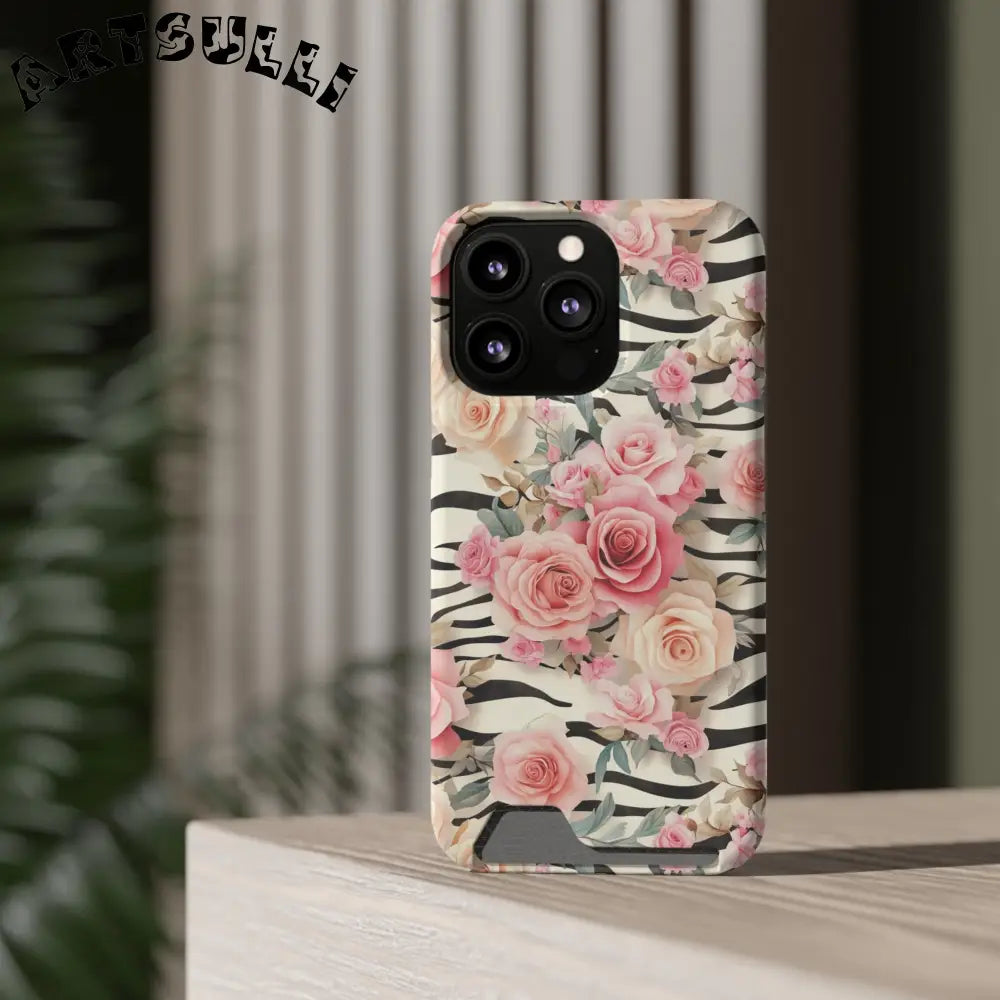 JAKKOUTTHEBXX Pink Floral Zebra Stripe Phone Case 2025