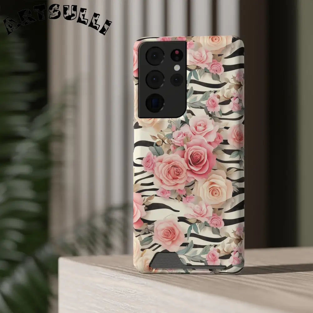JAKKOUTTHEBXX Pink Floral Zebra Stripe Phone Case 2025