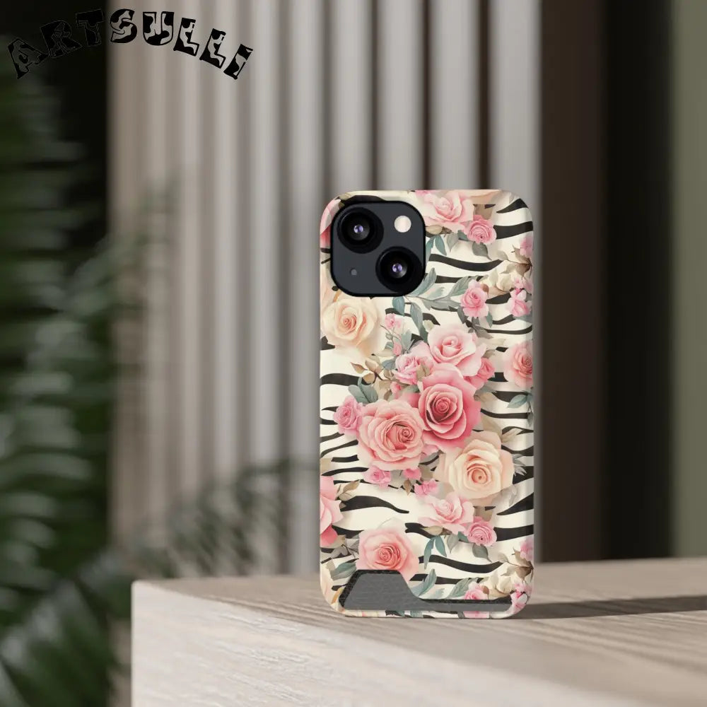 JAKKOUTTHEBXX Pink Floral Zebra Stripe Phone Case 2025