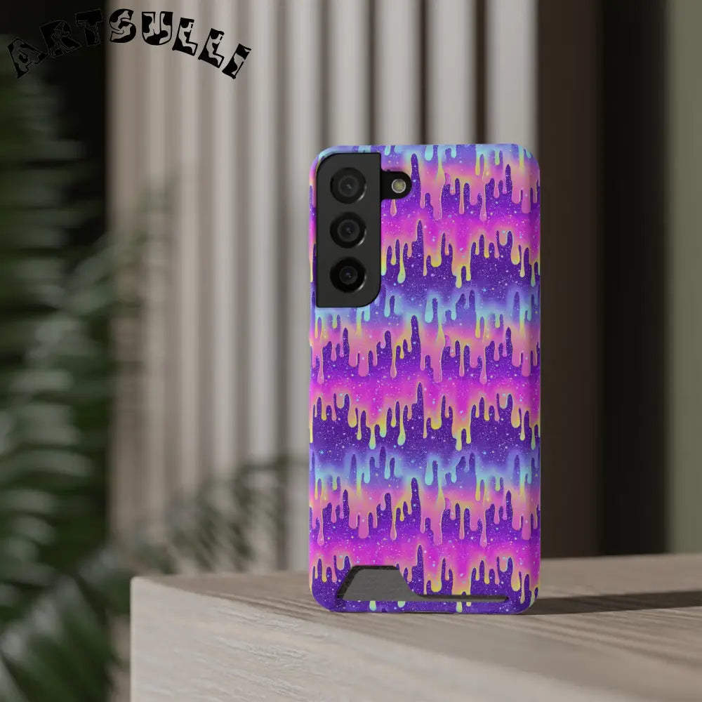 JAKKOUTTHEBXX Purple Drip Samsung Galaxy S23 Ultra Cardholder Case 2025