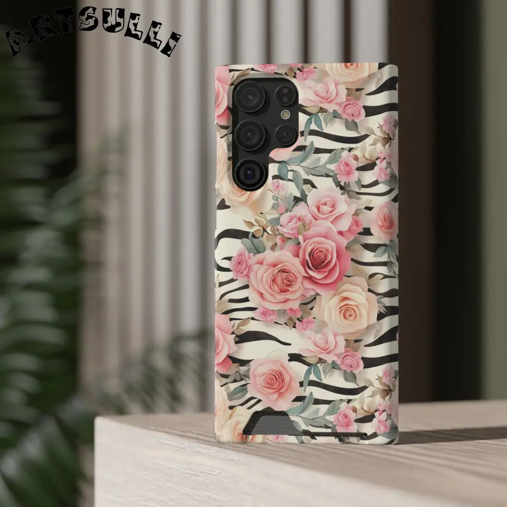 JAKKOUTTHEBXX Pink Floral Zebra Stripe Phone Case 2025
