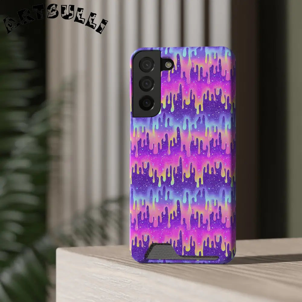 JAKKOUTTHEBXX Purple Drip Samsung Galaxy S23 Ultra Cardholder Case 2025