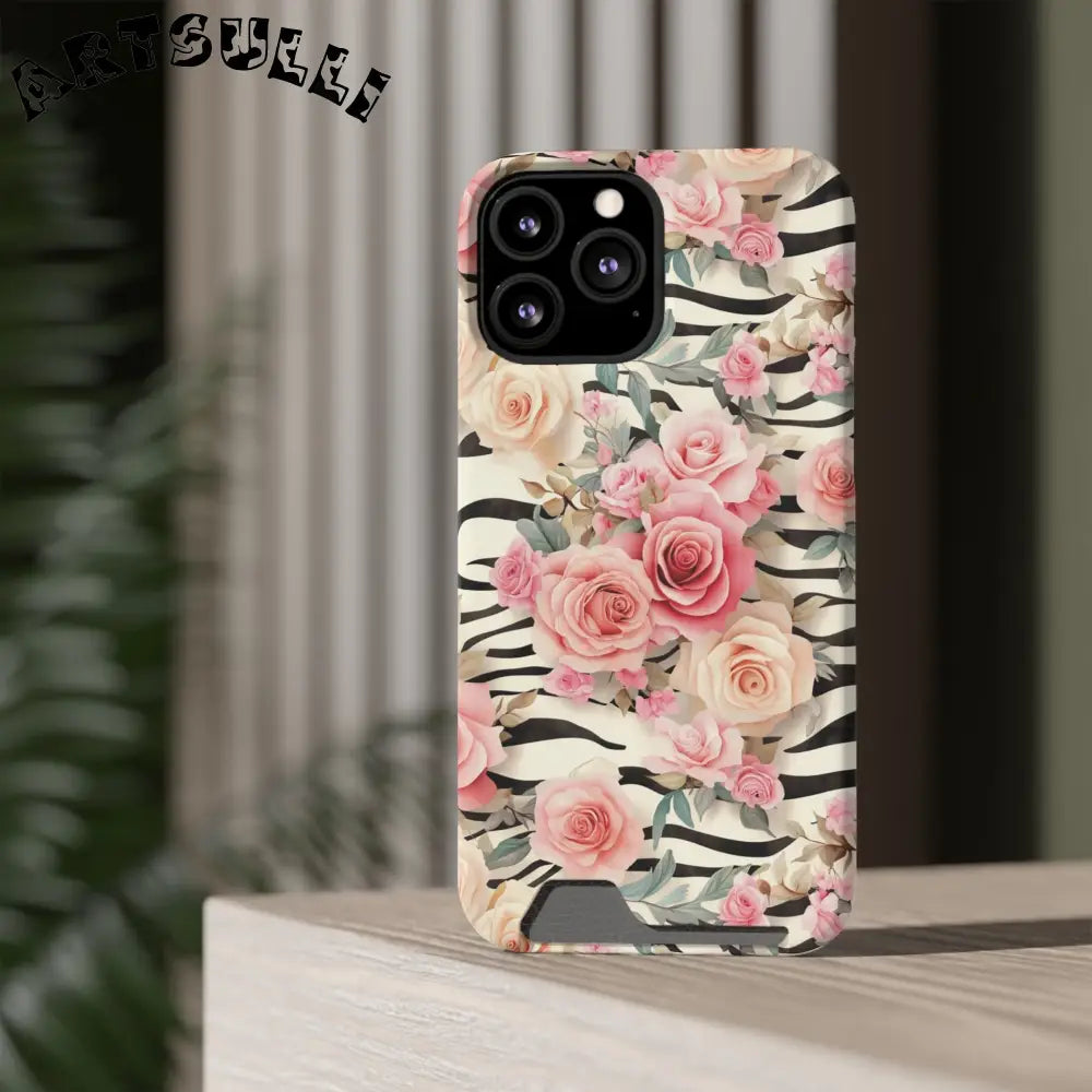 JAKKOUTTHEBXX Pink Floral Zebra Stripe Phone Case 2025