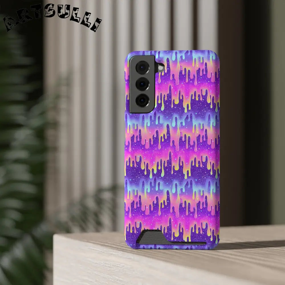 JAKKOUTTHEBXX Purple Drip Samsung Galaxy S23 Ultra Cardholder Case 2025