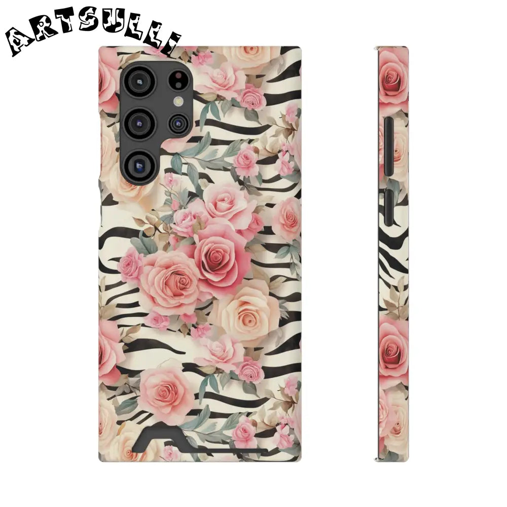 JAKKOUTTHEBXX Pink Floral Zebra Stripe Phone Case 2025