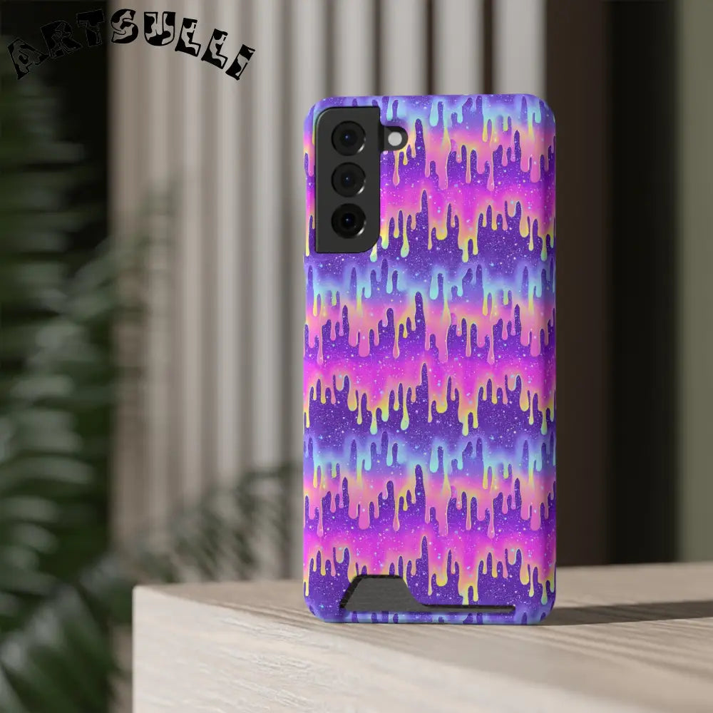 JAKKOUTTHEBXX Purple Drip Samsung Galaxy S23 Ultra Cardholder Case 2025