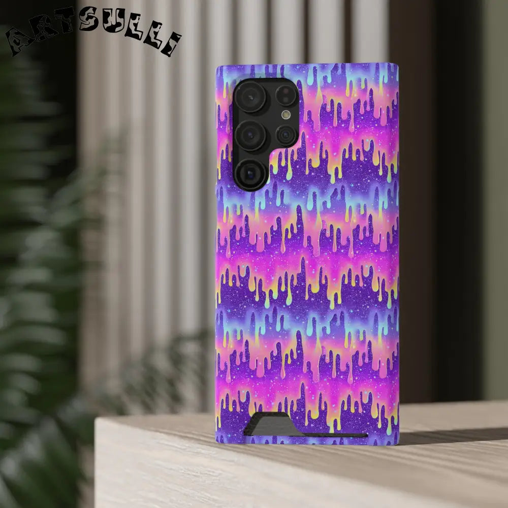 JAKKOUTTHEBXX Purple Drip Samsung Galaxy S23 Ultra Cardholder Case 2025