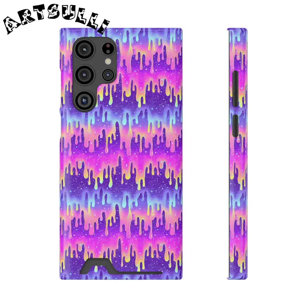 JAKKOUTTHEBXX Purple Drip Samsung Galaxy S23 Ultra Cardholder Case 2025