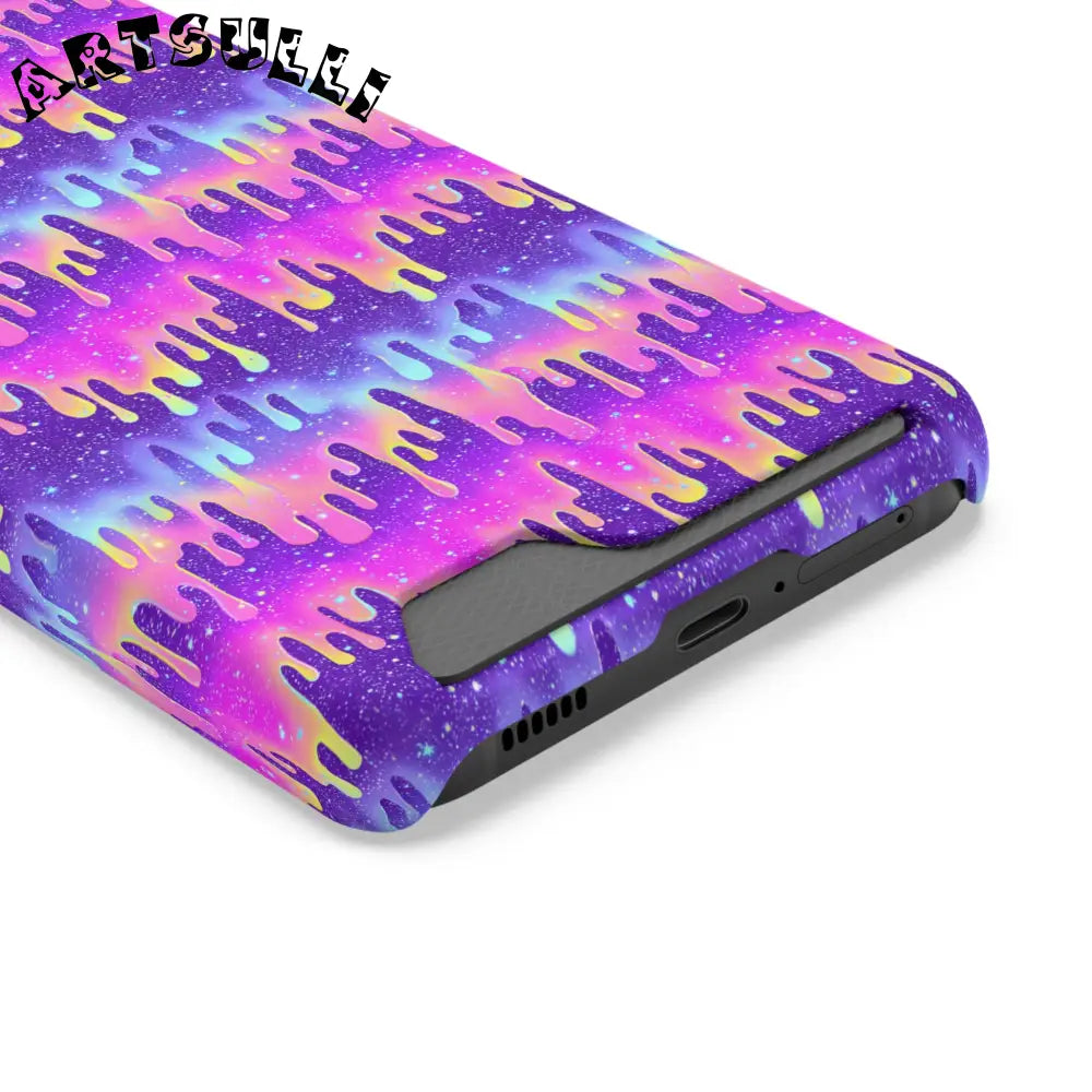 JAKKOUTTHEBXX Purple Drip Samsung Galaxy S23 Ultra Cardholder Case 2025
