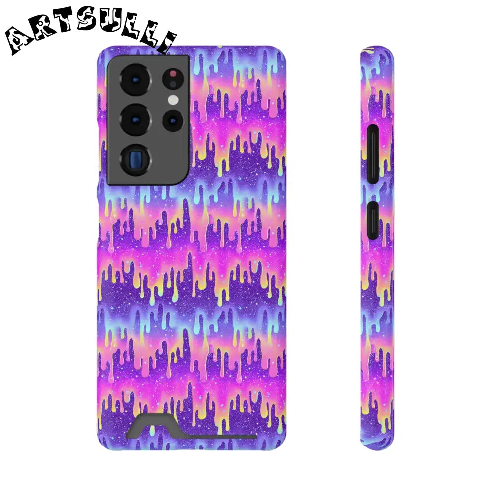 JAKKOUTTHEBXX Purple Drip Samsung Galaxy S23 Ultra Cardholder Case 2025