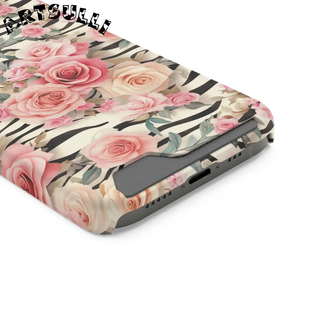 JAKKOUTTHEBXX Pink Floral Zebra Stripe Phone Case 2025