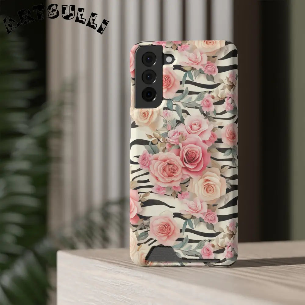JAKKOUTTHEBXX Pink Floral Zebra Stripe Phone Case 2025