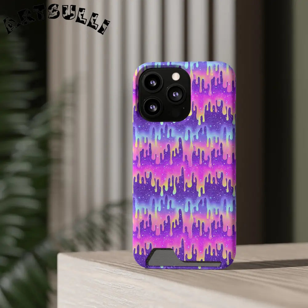 JAKKOUTTHEBXX Purple Drip Samsung Galaxy S23 Ultra Cardholder Case 2025