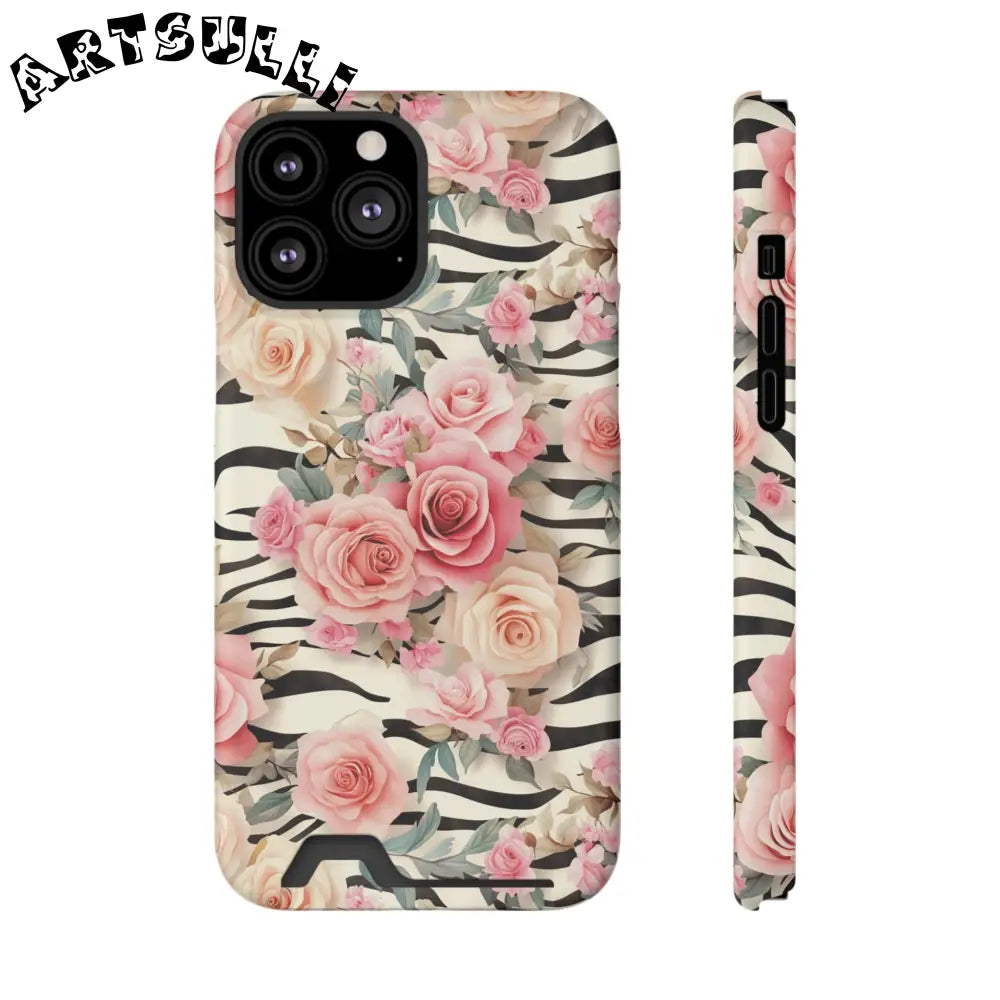 JAKKOUTTHEBXX Pink Floral Zebra Stripe Phone Case 2025