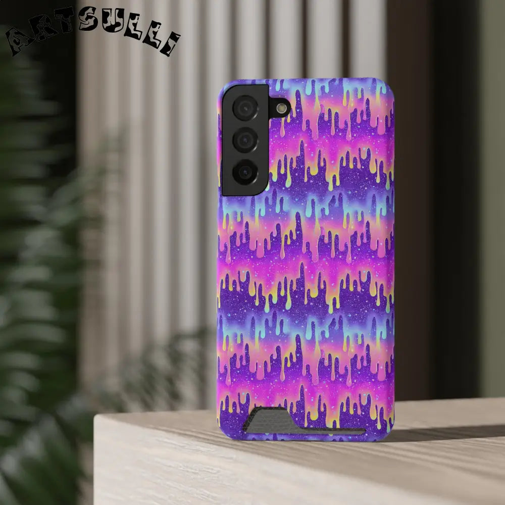 JAKKOUTTHEBXX Purple Drip Samsung Galaxy S23 Ultra Cardholder Case 2025