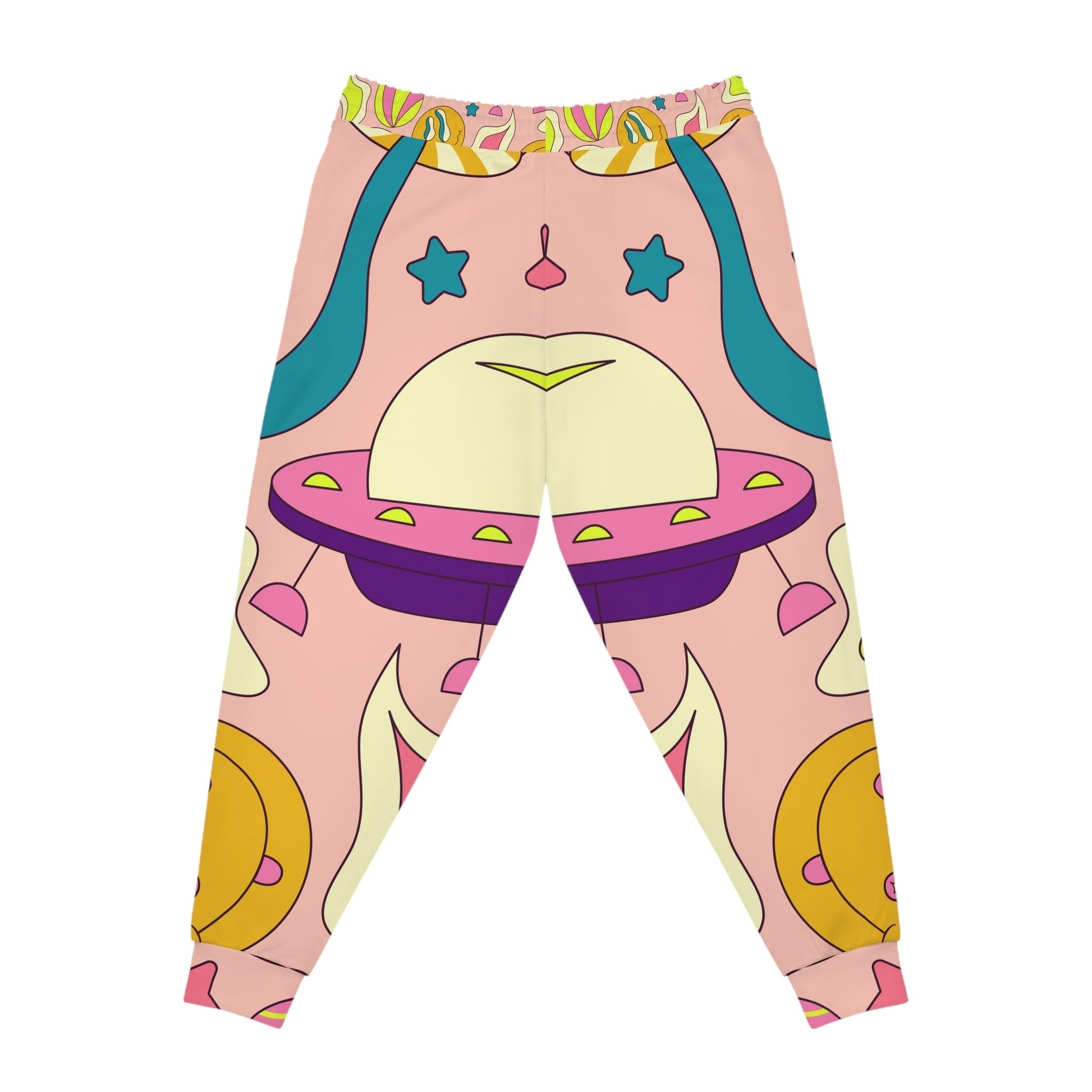 Printify Pink Alien and UFO Joggers 2025