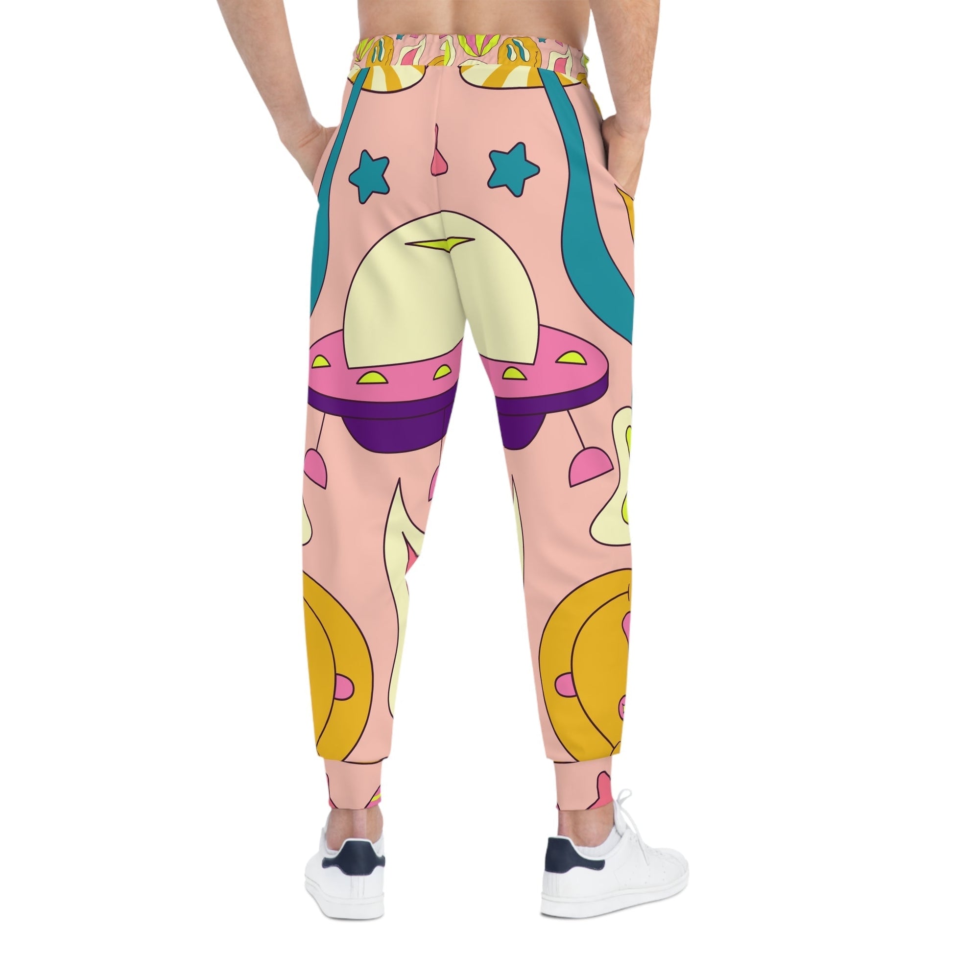 Printify Pink Alien and UFO Joggers 2025