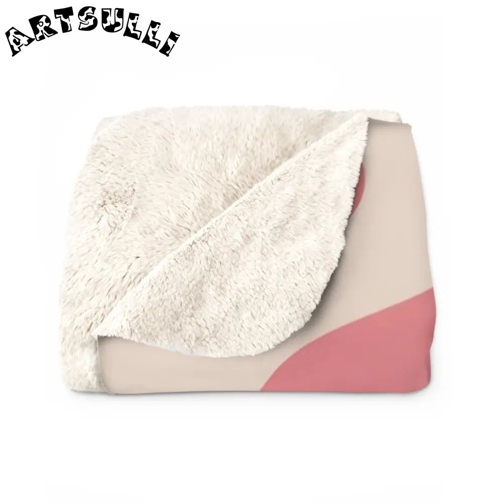 Pink and Beige Cow Print Sherpa Fleece Blanket, Artsulli - Art is Long, Life is Short, Home Decor, , , , , , , 