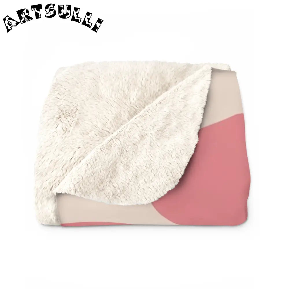 Pink and Beige Cow Print Sherpa Fleece Blanket, Artsulli - Art is Long, Life is Short, Home Decor, , , , , , , 