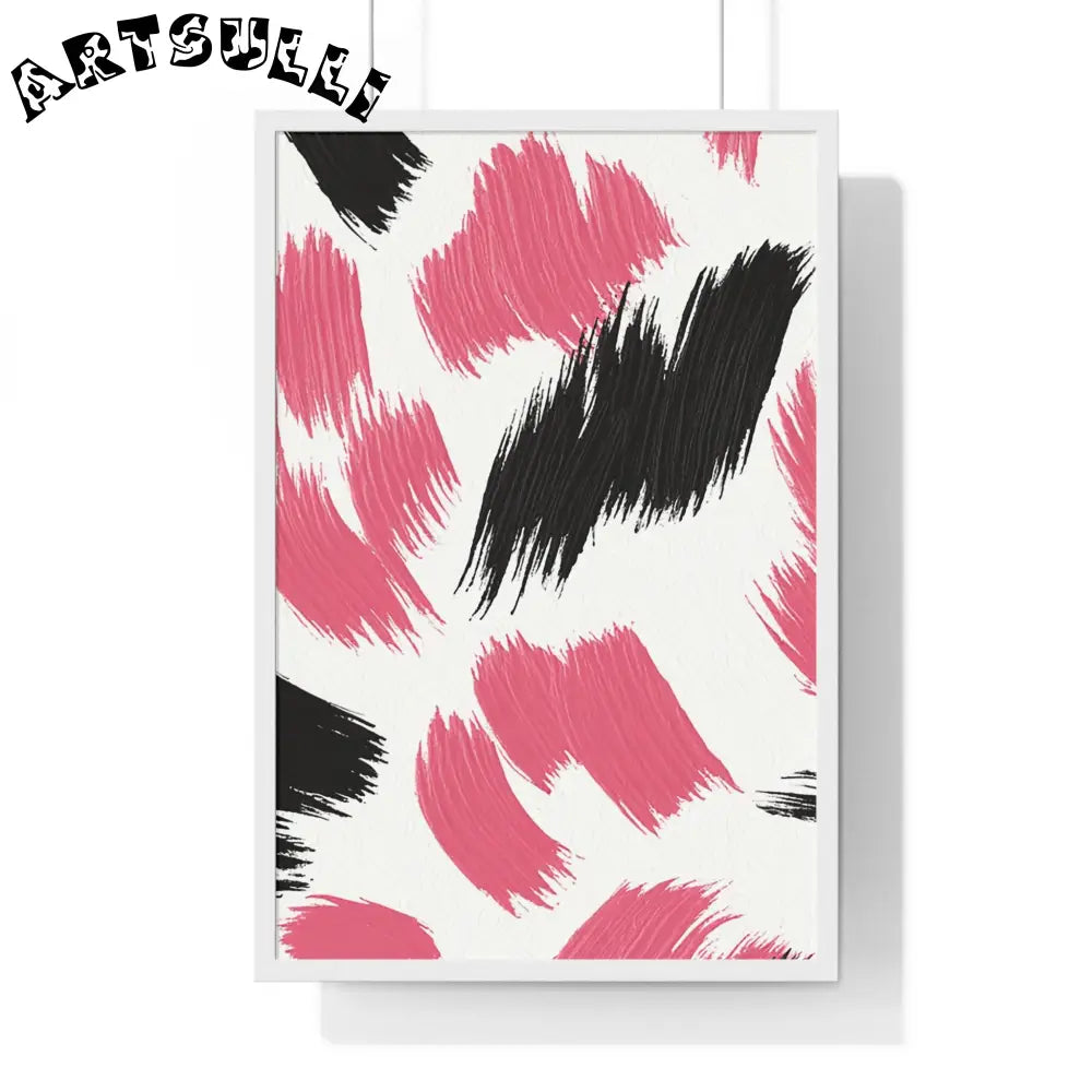 Pink and Black Abstract Framed Poster, Artsulli - Art is Long, Life is Short, Poster, Size, 20" x 30", Color, White, , , 19342842054451018004