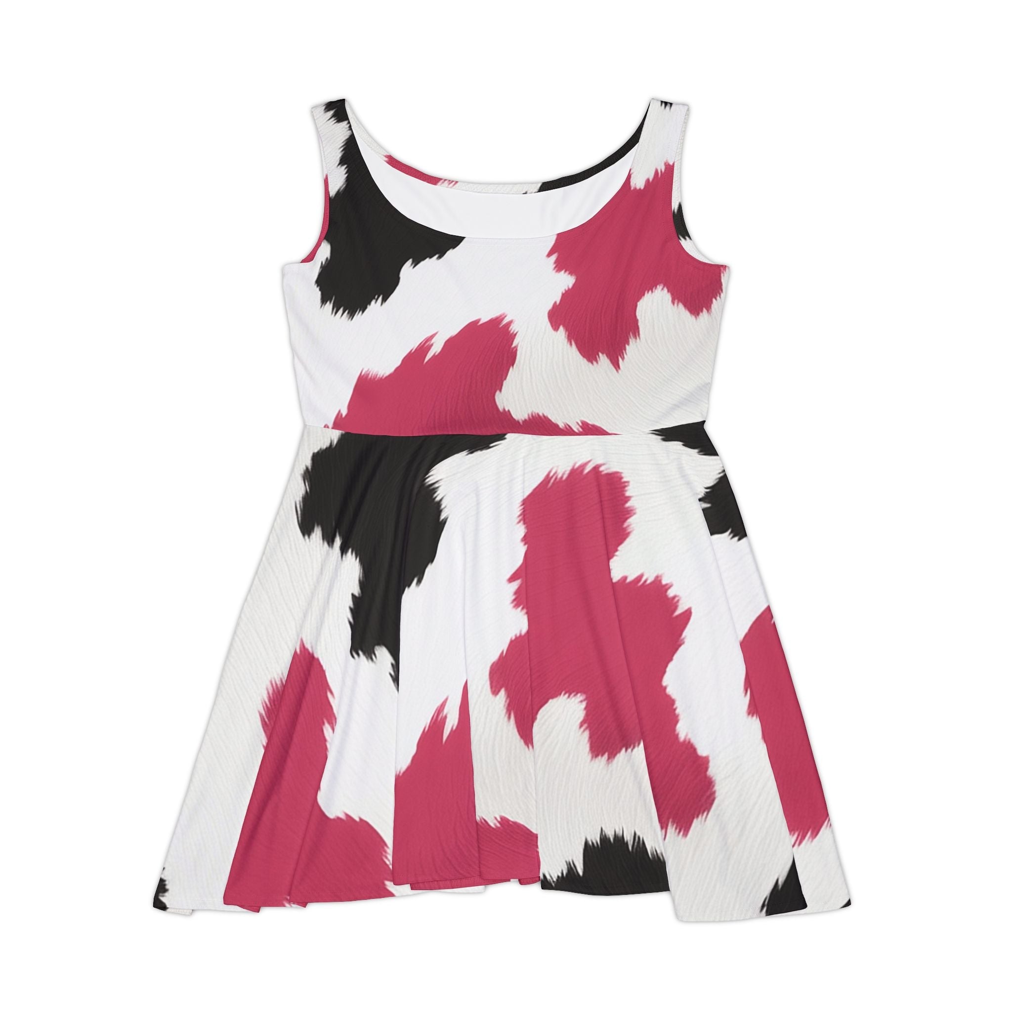 Pink and Black Abstract Skater Dress, Artsulli - Art is Long, Life is Short, All Over Prints, Size, XS, , , , , 18439858782996807462