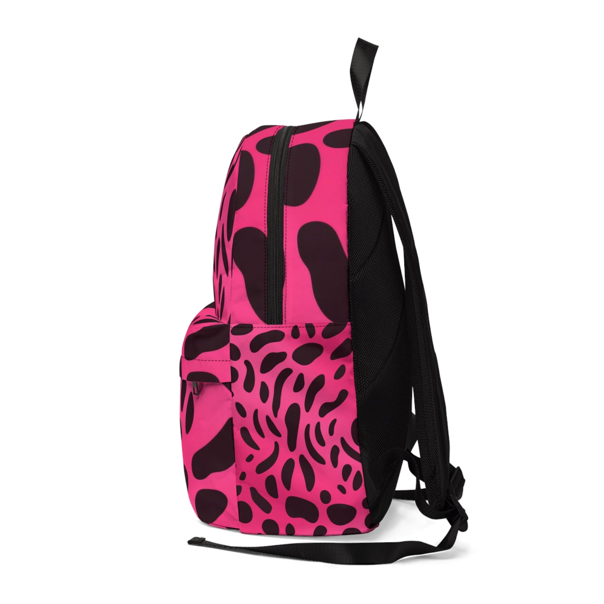 Pink and Black Animal Print Backpack, Artsulli - Art is Long, Life is Short, Bags, , , , , , , 